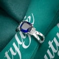 thumbnail image 6 of K-KED Elegant 925 Silver Filled Rings Women Cubic Zirconia Delicate Jewelry Sz 6-10-8-Royal Blue, 6 of 8