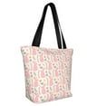 thumbnail image 2 of KLL Tote Bag for Women Rabbit Print Shopping Grocery Reusable Bags for Office School Shopping Travel, 2 of 6
