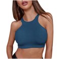 thumbnail image 1 of asdoklhq Womens Plus Size Tops Clearance,Women's Round Neck Wrapped Chest Solid Color Vest Tank Shirt Blouse, 1 of 9