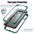 thumbnail image 2 of Dteck iPhone XS Case, Dual Layer Full Body Shockproof Protection Case Double Sides Tempered Glass Cover Flexible TPU Bumper For iPhone XS / iPhone X, Deep Green, 2 of 10