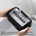 thumbnail image 4 of fastboy Cosmetic Bag Waterproof Makeup Pouch Travel Frosted Toiletry Wash Case Organizer, White, S, 4 of 8