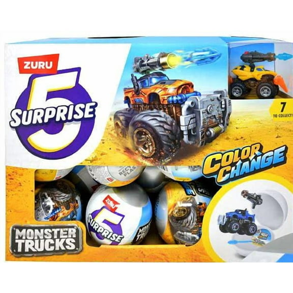 5 Surprise Monster Trucks Color Change Wave 2 Mystery Box (25 Packs)
