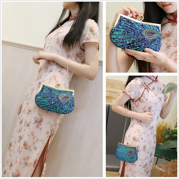 Peacock evening hotsell bag