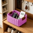 thumbnail image 5 of Woven Storage Basket, Small Storage Basket for Organizing Bathroom Kitchen Shelves Drawer, Cute Handled Wicker Bins for Decorative Square Basket Organizer, 5 of 6