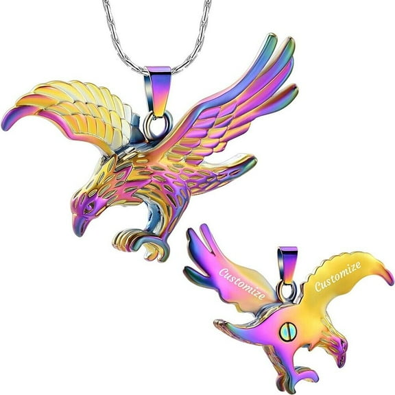 Constantlife Eagle Cremation Pendant Small Urns for Ashes Keepsake Urn Necklace Mini Urns Memorial Gift