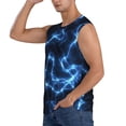 thumbnail image 3 of Easygdp Blue Lightning Men's Breathable Tank Tops Sleeveless Sporty T Shirts for Basketball, Mountaineering, Bodybuilding -Small, 3 of 8