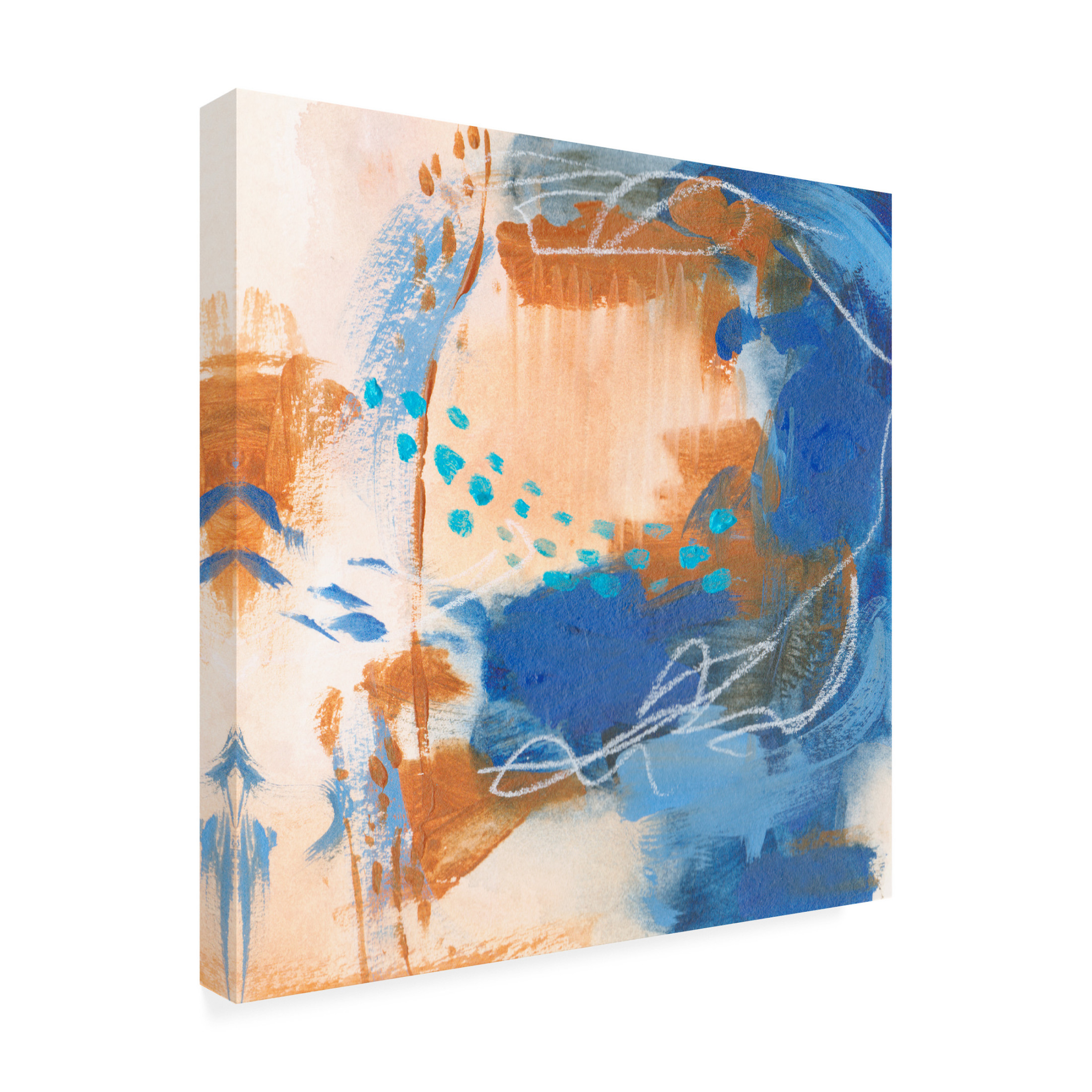 Canvas Wall Art - Melissa Wang 'Blu Hurricane II' Wall Art for Living Room, Bedroom, or Office Décor by Trademark Fine Art - 24 x 24 Inches