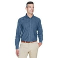 thumbnail image 2 of Harriton M550T Men's Tall Long Sleeve Denim Shirt-Light Denim-2XLT, 2 of 3