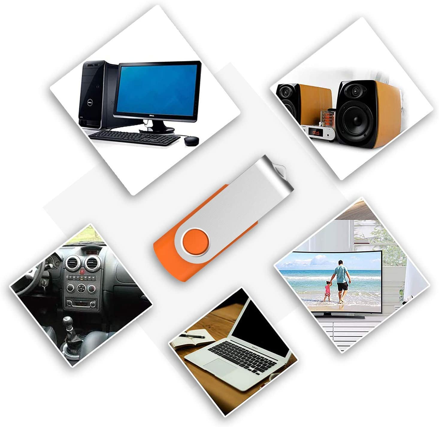 256MB USB Flash Drive 50PACK USB 2.0 Sticks Zip Drive Pen Drive for Storage and Backup(Orange 256MB*50PCS)