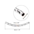 thumbnail image 2 of Uxcell Brass Curved Tube Beads, Texture Plating Noodles Spacer Bead for Jewelry Craft Making, Silver White 2x30mm, 2 of 6