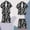Black, variant on Mens Hawaiian Shirt and Shorts Set 2 Piece Casual Beach Lapel Button Pocket Shirt Top Drawstring Shorts