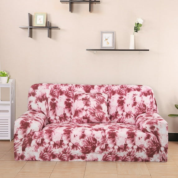 Piccocasa Soft Floral Stretch Sofa Slipcovers Loveseat-2seater 53" - 67" Graffiti Pattern for 2 Seaters Sofa Couch Red