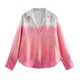 thumbnail image 2 of HH TRAF Camisas degradadas para mujer, cuello vuelto, manga larga, botonadura sencilla, blusa de verano para mujer, moda en 2 colores, 2 of 4