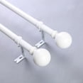 thumbnail image 3 of 42''-126'' long Adjustable Metal Curtain Rod Set Round Finials Decorations, 3 of 7