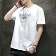 thumbnail image 4 of Camiseta de hombre con letras blancas, camisetas holgadas para hombre, camisetas holgadas de algodón 100 % Harajuku, ropa barata y cómoda, elástica, XL, 4 of 5
