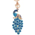 thumbnail image 1 of Llavero de aleación de metal con diamantes de imitación y cristales de pavo real, llavero, colgante, decoración, regalo para bolso de mujer, 1 of 1