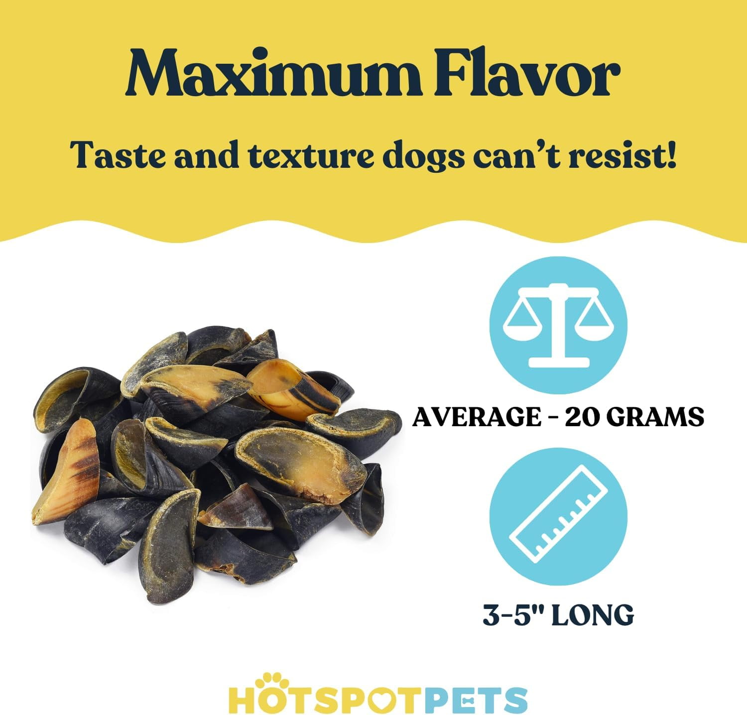 HotSpot Pets Natural Cow Hooves Dog Chews (25 Pack)