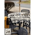 thumbnail image 4 of Outdoor Tablecloth with Umbrella Hole and Zipper, Halloween Square Table Cloth 60x60 Inch Waterproof Tablecloth, Spooky Horror Truck Black Cat Black Plaid Picnic Table Cover for Patio Camping, 4 of 7
