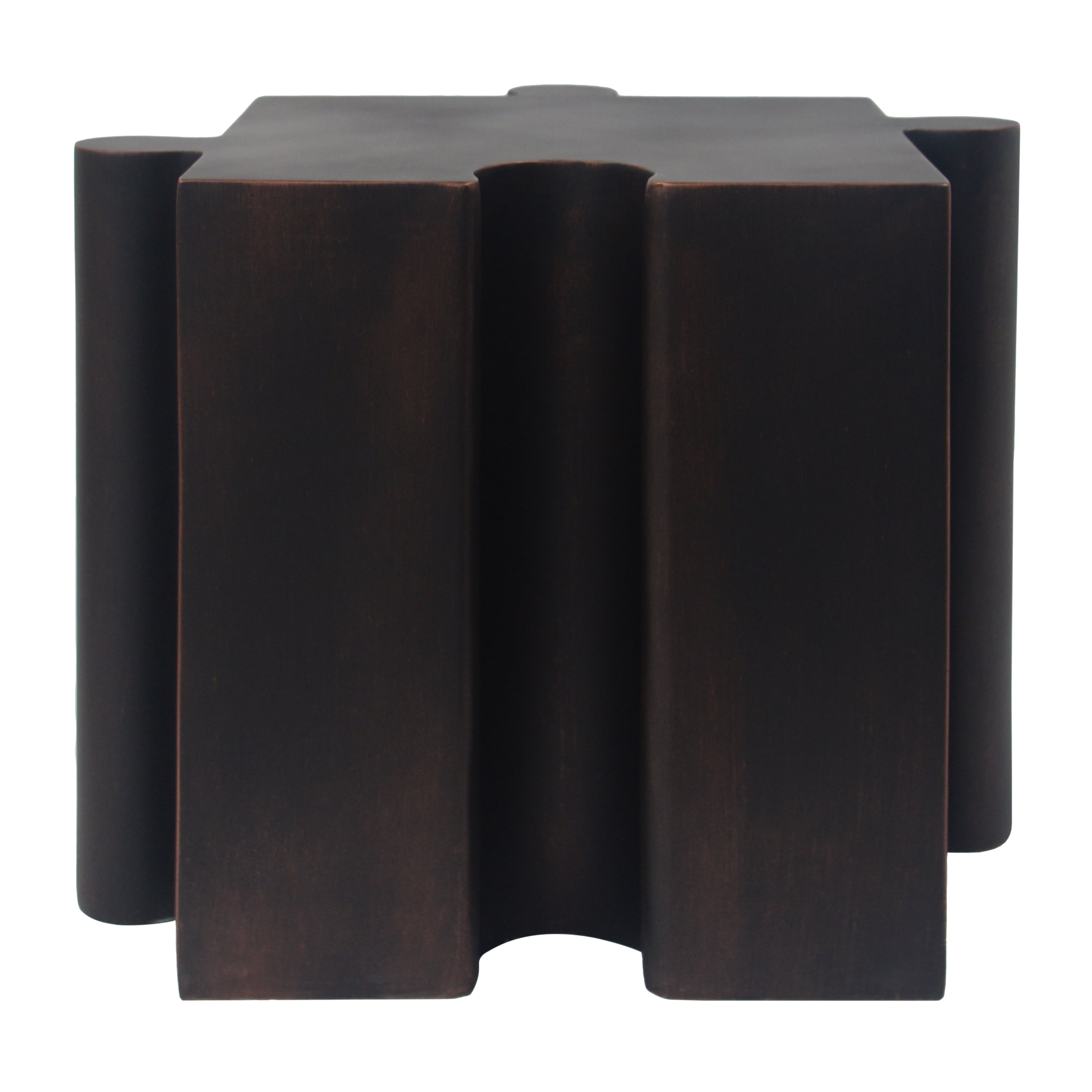 Puzzle Art Side Table, Outdoor Modular Convex Edge Table for Patio Garden Indoor Outdoor, Antique Copper