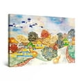 thumbnail image 1 of Startonight Canvas Wall Art Rustic Village Colored Houses, Framed Wall Decor 32" x 48", 1 of 6