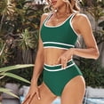 thumbnail image 6 of Inleife Tankini Bathing Suits for Women 2 Piece Printed Swimsuits Hawaiian Tropical Print Swim Cami Bra And Ruffles Bathing Sets Beachwear Army Green S, 6 of 7