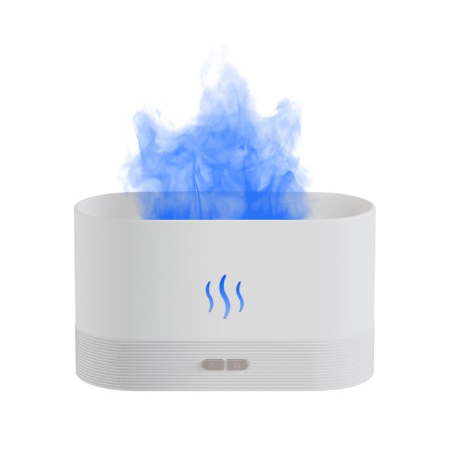Difusor de aceites esenciales con forma de llama, difusor de aroma con luz de llama que cambia de 7 colores, humidificador de aire con protección de apagado automático sin agua para spa, oficina en