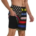 thumbnail image 2 of Fotbe First Responder American Flag Men’s Swim Trunks Quick Dry Swim Shorts Board Shorts with Mesh Lining-3X-Large, 2 of 6