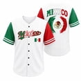 thumbnail image 5 of Soccer Cup 2026 Jersey for Men & Women, Button Down V-Neck Short Sleeve Mexico Baseball Top - Lightweight Mesh Fan Shirt for Stadium & Party Army Green L, 5 of 9