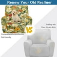 thumbnail image 4 of HELLHERO Flower Print 4 Piece Recliner Cover 1 Seat Extra Large Lazy Boy Recliner Covers That Stay in Place Reclining Chair Slipcover with Side Pockets, Yellow, 4 of 8