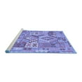 thumbnail image 2 of Ahgly Company Machine Washable Indoor Round Southwestern Blue Country Area Rugs, 4' Round, 2 of 4