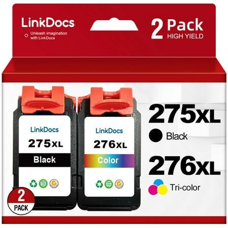 275XL 276XL Ink Cartridge for Canon Ink 275 and 276 PG-275 CL-276 Black and Tri-Color Ink Cartridge for Canon PIXMA TS3520 TS3522 TS3500 TR4720 TR4700 Printer ink ( Black 1Tri-Color)