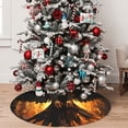 thumbnail image 4 of KLL 48" Christmas Tree Skirt Cool Black Eagle Xmas Tree Skirts Mat for New Year Xmas Holiday Party Indoor Outdoor Home Decoration, 4 of 5