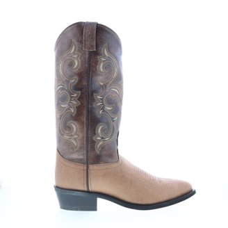 Old West Mens Broad Square Toe Dark Brown/Wipe Out Blue  display picture 3