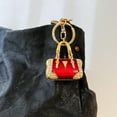 thumbnail image 4 of Wrapables Stylish Crystal Rhinestone Handbag Shaped Purse Charm Keychain, Red, 4 of 6