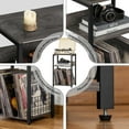 thumbnail image 5 of Large Record Player Stand, Turntable Stand with Vinyl Storage Holds up to 130 Albums, Record Player Table for Living Room, Light Grey, 5 of 8
