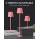 thumbnail image 4 of Lámparas de mesa inalámbricas JACKYLED de 3 alturas, rosa, 5000 mAh, paquete de 2, 4 of 8