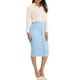 thumbnail image 2 of Falda lápiz ajustada de cintura alta para mujer INSPIRE CHIC, elástica, de longitud hasta la rodilla, faldas de oficina XL azul cielo, 2 of 6