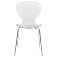 thumbnail image 2 of LeisureMod Modern Oyster Silla auxiliar transparente, juego de 2 LeisureMod OC17CL2, 2 of 2