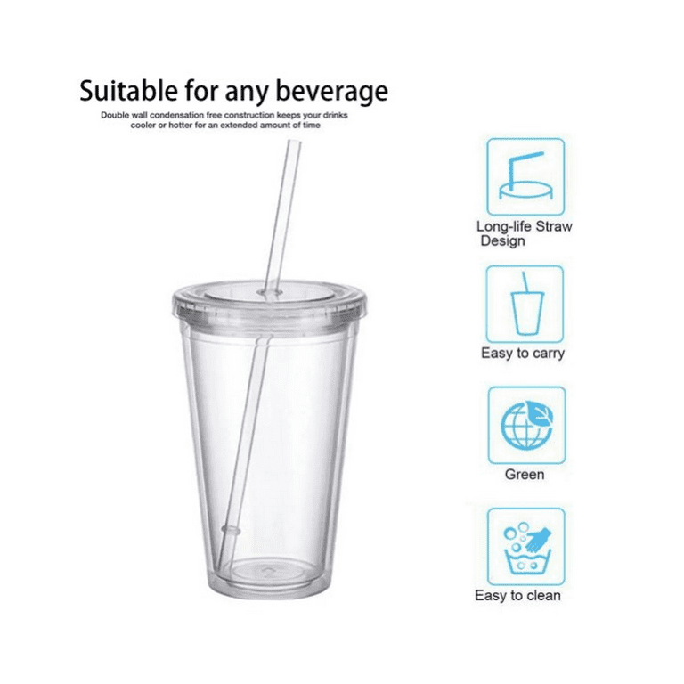 SKINNY TUMBLERS Matte Pastel Colored Acrylic Tumblers with Lids and Straws  (4 pack) | 16oz Double Wall Plastic Tumblers With FREE Straw Cleaner!
