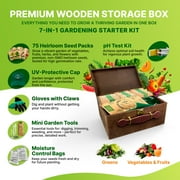75 Vegetable & Greens Seeds Kit - 44,700+ Non-GMO Heirloom Seeds Gardening Gift Box for Planting