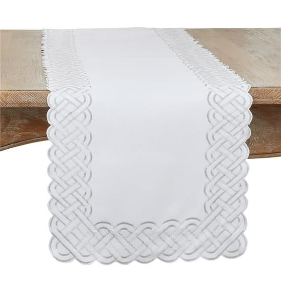 Saro Lifestyle Braid Embroidered Table Runner