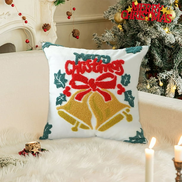 Funda de almohada de lona, decoración navideña, funda de almohada de calabaza, sofá de sala de estar, ambiente festivo, decoración de lazo, funda de cojín de Halloween, Acción de Gracias, decoraciones