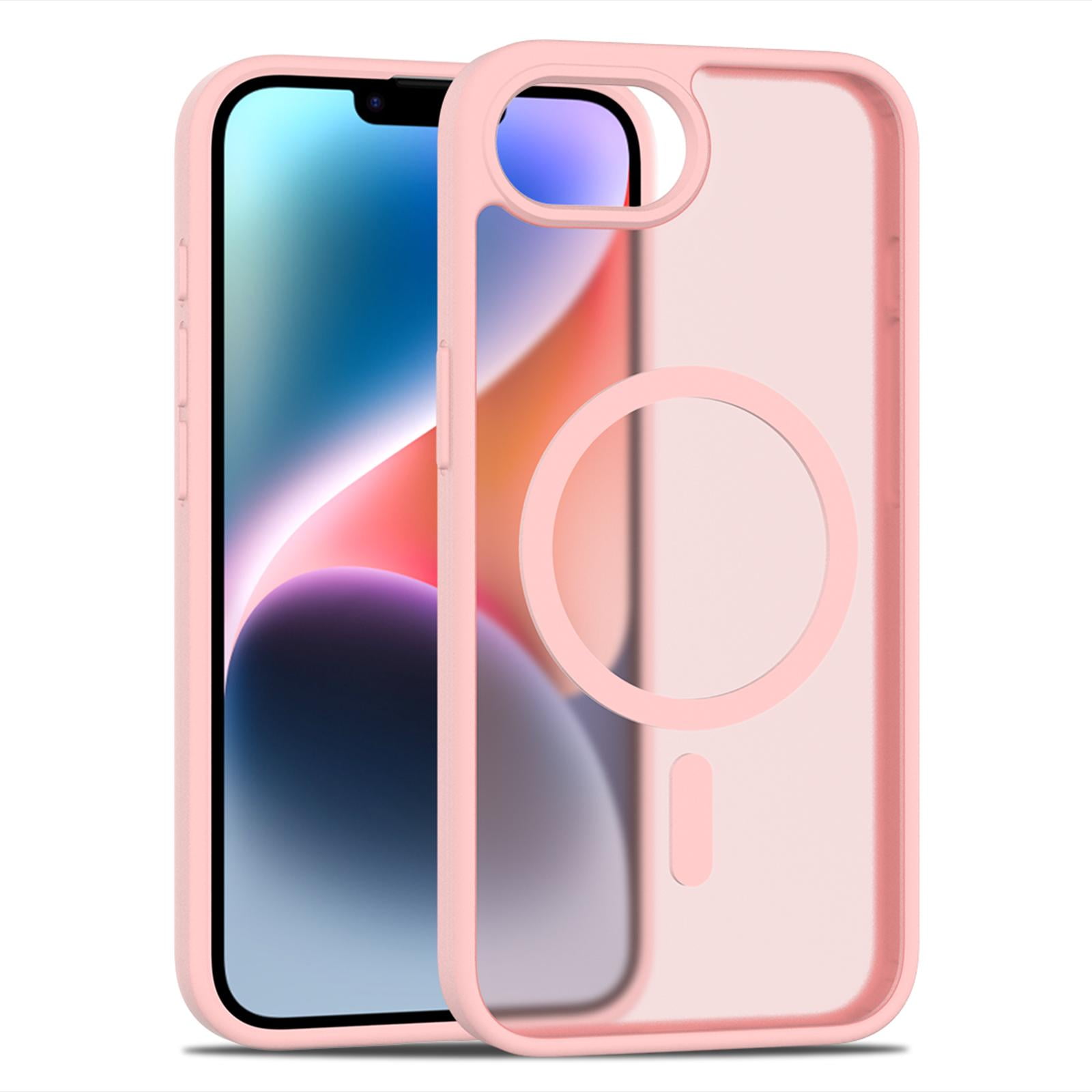 Dteck for iPhone 16e Case, Compatible with MagSafe, Shockproof Military-Grade Protection, Magnetic Phone Case for iPhone 16e 6.1" 2025, Frosted Pink