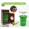 thumbnail image 4 of Alpine Restaurant Trash Bin Cabinet - Commercial Trash Can Garbage Receptacle with Tray Holder for 32 Gallon Garbage Bin (Mahogany), 4 of 9