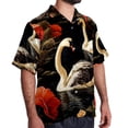 thumbnail image 2 of Swan Men's Hawaiian Shirt, Short Sleeve Printed Button Down Beach Casual Tops, Summer Spread Collar Men's Shirts, 2 of 6