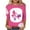 Pink-H, variant on WREESH Womens Breast Cancer Awareness T-Shirts Three Quarters Sleeve Tops Casual Crewneck Bleach Pullover Pink Ribbon Printed Tees Summer Loose Workout Blouses Pink E
