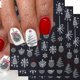 thumbnail image 1 of Pegatinas navideñas para uñas, set de decoración de uñas 3D con purpurina plateada, diseños festivos navideños, 3 láminas., 1 of 5