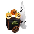 thumbnail image 1 of Halloween Inflable Lindo Fantasma 6 Pies Empujando Calabaza Carro Decoración IP44 con Soplador Luces LED Decoración Inflable Al Aire Libre para Patio Jardín Decoraciones ANGGREK  Otros, 1 of 8