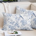 thumbnail image 2 of Blue White Flowers Pillow Covers Queen, Spring Summer Floral Botanical Soft Brushed Microfiber Breathable Throw Pillow Covers, Pillowcase with Zipper for Couch Sofa Bedroom Living Room 20"x30", 2 of 9