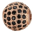thumbnail image 1 of Qarigey Collar de cuentas, para el tobillo, espaciador de cuentas redondas, decoración de cobre, fabricación de joyas artesanales Ropa, zapatos y accesorios Miscelánea Oro Rosa Negro 10mm Qarigey AP016116-07, 1 of 6